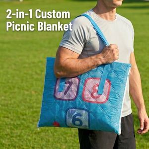 2-in-1 Picnic Mat with Tote Bag, Waterproof Foldable Beach <b>Blanket</b>, Portable Outdoor <b>Camping</b> Mat for Travel & Spring Trip - Product Image 2