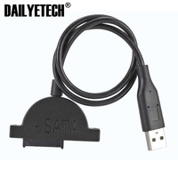 Adaptateur USB 2.0 vers Mini Sata II 7 + 6 13 broches pour ordinateur portable CD/DVD ROM câble de conversion d'entraînement mince avec vis