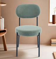 Chaises de salle à manger en tissu de style moderne et luxueux pour la chambre à coucher, meubles de salle à manger avec pieds en métal