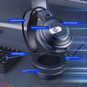 Casque de jeu filaire H-P DHE-8008U circum-auriculaire en cuir PU pour e-sport, interface USB, câble de 2,2 m, pour ordinateur portable/de bureau, avec transducteurs à armature équilibrée - Product Image 3