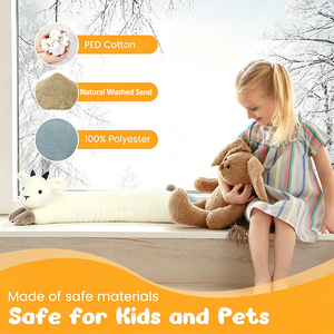 Bouchon de <span class=keywords><strong>porte</strong></span> anti-courant d'air en peluche en forme de mouton, lesté, pour l'hiver, bloqueur de bruit et de courant d'air - Product Image 3