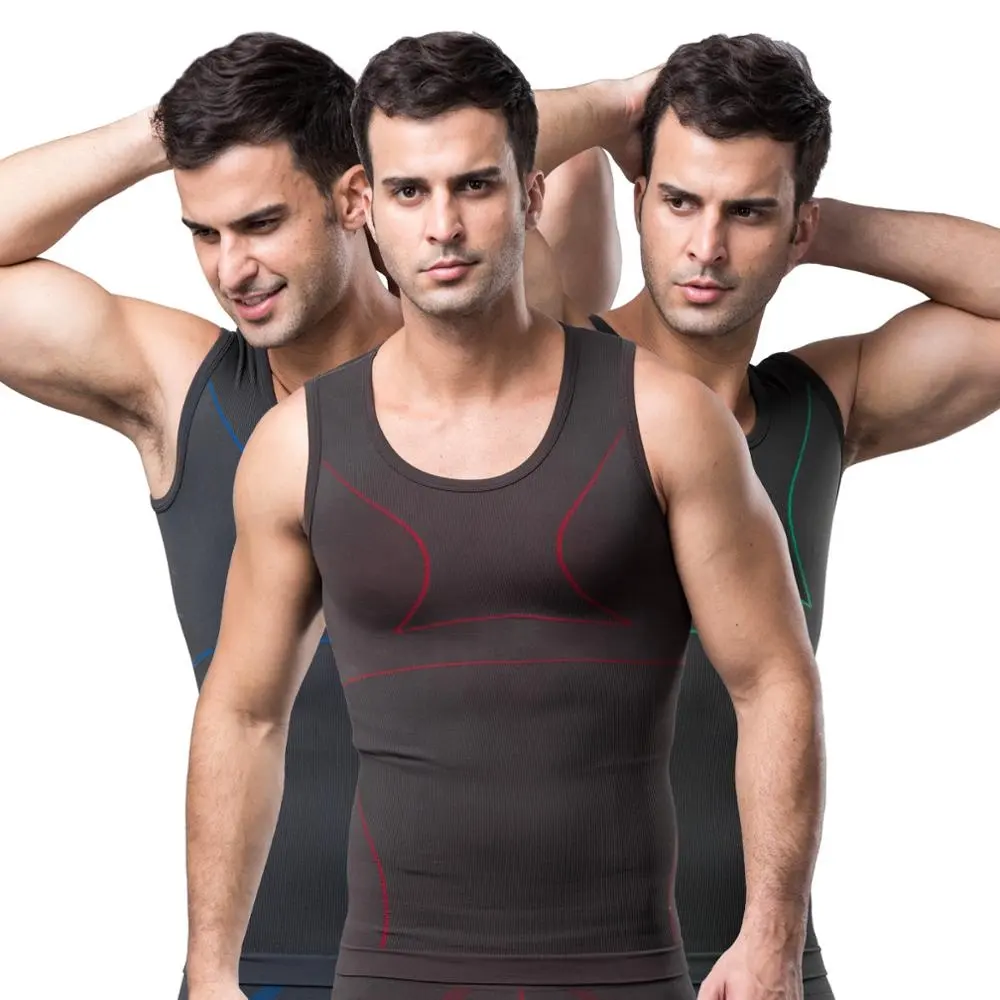 Meisu T052 chemises de Compression pour hommes, Corset amincissant pour l'abdomen