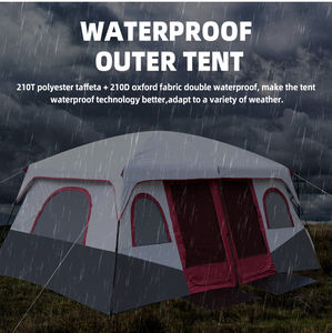 Tenda da campeggio per famiglie grandi 210T per 10 persone 2 camere 1 soggiorno resistente in tessuto Oxford tetto apribile all'aperto per la <span class=keywords><strong>vista</strong></span> del cielo chiaro - Product Image 4