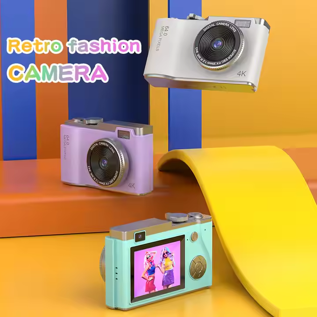 Trending Products 2025 New Products 2025 Hot CCD Style Retro 4k HD Portable Camera Digital Camera Student Children's Day Gift