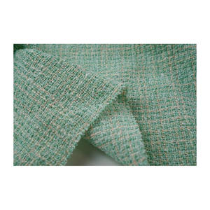 Tissu Tweed Fantaisie Coréen Haut de Gamme Vert Menthe & Orange Néon avec Fil Slub et Texture Métallique Fantaisie – Tissage Personnalisé OEM & ODM - Product Image 4