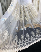 Fleurs broderie pure rideau en tissu