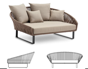 Ensemble <span class=keywords><strong>de</strong></span> canapé d'extérieur en <span class=keywords><strong>aluminium</strong></span> et rotin PE <span class=keywords><strong>de</strong></span> style contemporain, une place, pour patio, <span class=keywords><strong>jardin</strong></span>, cour, parc, hôtel, villa, <span class=keywords><strong>salon</strong></span> - Product Image 4