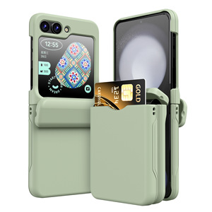 Funda mate con ranura <span class=keywords><strong>para</strong></span> tarjetero de lujo <span class=keywords><strong>para</strong></span> <span class=keywords><strong>Samsung</strong></span> Galaxy <span class=keywords><strong>Z</strong></span> <span class=keywords><strong>Flip</strong></span> 6 5 <span class=keywords><strong>4</strong></span> flip6 Flip5 Wallet Color sólido bisagra cubierta de protección completa - Product Image 2