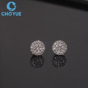 Hot Sale HPHT Lab Diamonds Stud <b>Earrings</b> Real 925 Silver Gold Plated Claw Setting Luxury Screw <b>Back</b> Stud <b>Earring</b> Jewelry - Product Image 3