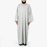 Robe Abaya personnalisée pour femmes musulmanes, col chemise, design boutonné, Abaya islamique pour femmes, coupe ample, manches longues, tenue modeste