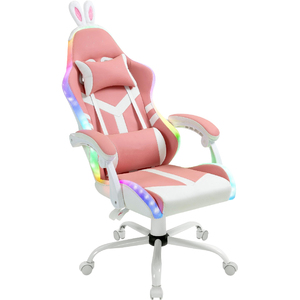 Chaise de jeu pour filles à bas prix à la maison Chaises de jeu à LED RVB avec support arrière Chaise De Gaming réglable pour cadeau - Product Image 4