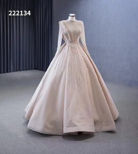 Feishiluo müslüman akşam balo Ballgown kız için yüksek boyun moda abiye giyim elbiseler - Product Image 3