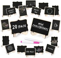 Mini tableau noir poli Tailai, étiquettes alimentaires pour buffet de fête, panneau en bois avec support sur chevalet