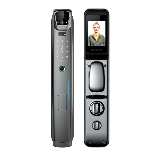 3D Facial Recognition Fingerprint WiFi Access Tuya Smart Aluminum Door Lock for Apartment Business Offices
