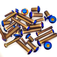 Vis à tête hexagonale ronde ISO7380 M3 M4 X 8 mm 10 mm 12 mm 16 mm 20 mm 25 mm, vis à tête hexagonale, vis en titane bleu brûlé GR5
