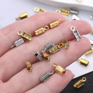 Stainless Steel Round <b>Leather</b> Cord Clip 304 Electroplated DIY Jewelry <b>Bracelet</b> Necklace Clasp Accessory Unisex - Product Image 3