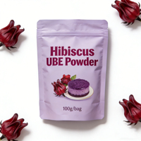 Poudre de Bissap de Roselle de Haute Qualité, Poudre d'Igname Violette Séchée Ube, Poudre d'Hibiscus Ube