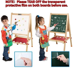 HZVCW-rollo de <span class=keywords><strong>papel</strong></span> de dibujo de madera de doble cara, <span class=keywords><strong>pizarra</strong></span> blanca, <span class=keywords><strong>caballete</strong></span> artístico para niños de madera, 55x45cm - Product Image 4