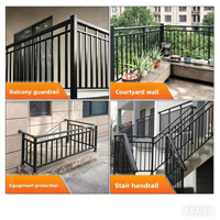 Garde-corps de balcon en acier galvanisé pour villa, clôture de toit extérieure, garde-corps de terrasse, main courante de protection fixée au sol