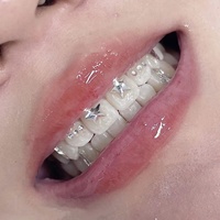 Kit de gemmes dentaires professionnelles pour usage domestique, cristal, or 18 carats, blanchiment des dents, lumière LED de durcissement, adhésif, boîte cadeau, bricolage