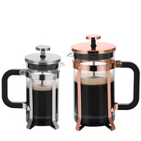 Kingze Nouveau Design Outils à Café Mini 350ml 600ml 1000ml Résistant à la Chaleur en Acier Inoxydable Verre Français Presses Cafetière