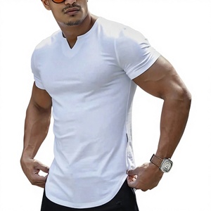 <span class=keywords><strong>T</strong></span>-shirt décontracté uni respirant à col en V pour homme, coupe droite, collection Printemps/É<span class=keywords><strong>t</strong></span>é <span class=keywords><strong>2022</strong></span>, disponible sur AliExpress (vente transfrontalière) - Product Image 1