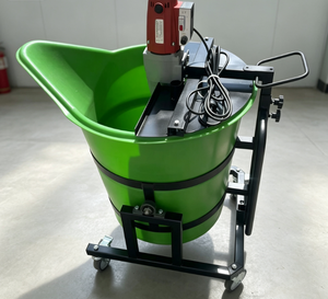 Mélangeur à mortier portable vert avec moteur 4 kW, conception compacte pour usage en construction intérieure - Product Image 4