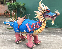 Manège de dinosaure animatronique, dragon chinois électrique grandeur nature, Kylin marchant, manège pour enfants à vendre