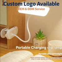 Lampe LED à clipser et de bureau 3 couleurs, portable, rechargeable et à brancher, double usage, lampe de lecture pour dortoir