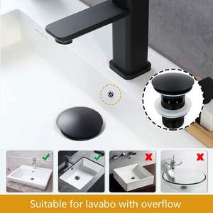 Válvula de drenaje para <span class=keywords><strong>lavabo</strong></span> negro mate Acero inoxidable Anti-obstrucción Click Pop up - Product Image 5