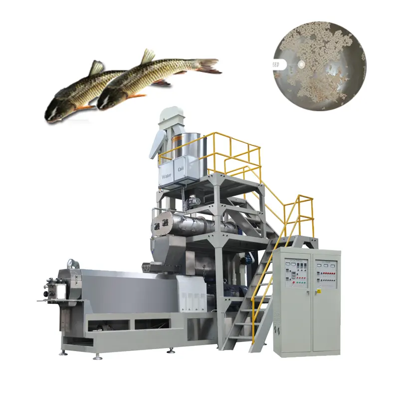 Machine de fabrication d'aliments flottants pour poissons 1 tonne par heure machine de traitement d'extrudeuse d'aliments pour animaux