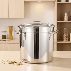 Contenitore <span class=keywords><strong>per</strong></span> Alimenti con Coperchio Ermetico <span class=keywords><strong>per</strong></span> Conservazione di Cereali, Farina e Riso, Grande Capacità, Robusto Barile in Metallo <span class=keywords><strong>per</strong></span> <span class=keywords><strong>Olio</strong></span> - Product Image 1