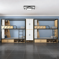 Lits superposés en bois pour appartement, lit capsule bas, mobilier pour auberge de jeunesse et hôtel, lit superposé en acier et bois, approvisionnement direct usine