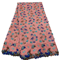 Tissus en voile brodés de luxe NI.AI du Nigéria, fleurs, dentelle suisse, tissu en dentelle 3D, dentelle en coton pour vêtements, dentelle en voile pour fête