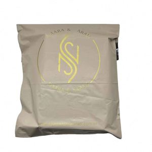 Custom Metallic Gold logo Mailer Bags Biodegradable Beige Matte Poly Shipping Mailer Bag Nude Mailing Bags - Product Image 1