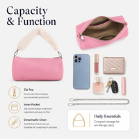 Sac baril pour femme, mini sac à main en fourrure de mouton, sac à bandoulière avec chaîne, 7 couleurs, vente en gros, personnalisation OEM, usine