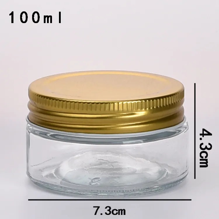100ml straight tube golden lid honey jam bird's nest bottle sealed multi-functional glass empty bottle