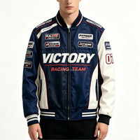 Veste de sport OEM Motorsport, logo personnalisé, panneau contrastant, veste bomber de course pour hommes, vêtements d'équipe