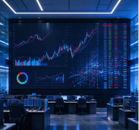 Layar LED COB Fine Pitch 5G Smart Command Center P0.9 P1.2, Video Wall 4K Tanpa Sambungan untuk Operasi Darurat