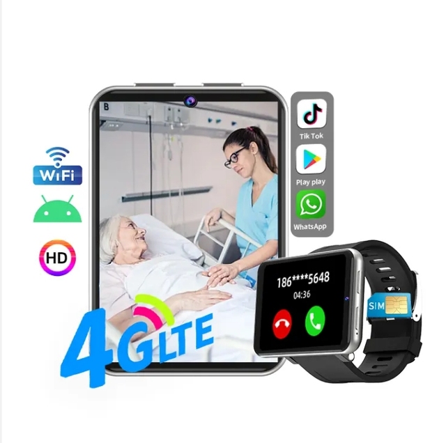 DM100 IPS Full Screen Smart Watch 3+32GB 2880mAh Battery GPS WiFi Wrist Phone 4G Android Smartwatch With Sim Card and Camera