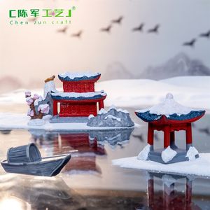 Micro-paesaggio Weij, tavolo di sabbia con scena innevata in stile cinese Jiangnan, padiglione, ponte, cancello, rocce, materiali per paesaggistica, fai <span class=keywords><strong>da</strong></span> te - Product Image 3