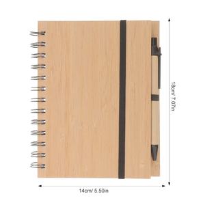 Cuaderno Espiral con Bolígrafo <span class=keywords><strong>para</strong></span> Estudiantes, Suministros de Oficina, Ecológico, de Bambú, Encuadernado en Espiral A5, <span class=keywords><strong>para</strong></span> el Regreso a Clases - Product Image 2