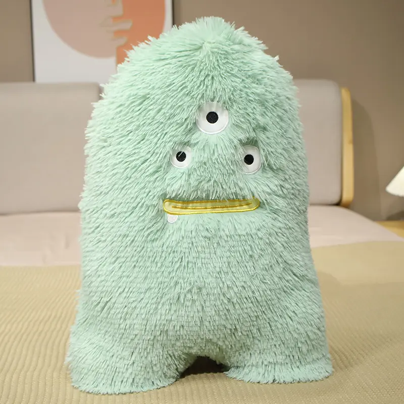 Kawaii Cute Soft Stuffed Animal Cartoon Long Fluffy Plushies Ghost Monster Pillow Cushion Kid Toy