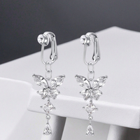 Acier inoxydable faux nombril Clip sur le corps Piercing plaqué or longueur bijoux de mode papillon faux bijoux de corps