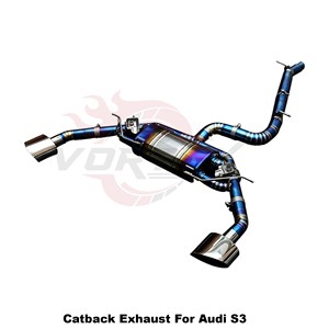 ระบบท่อไอเสียแบบ Catback สีน้ำเงินไทเทเนียม Vortex Sport Sound Tuning สำหรับ Audi S3 ปี 2013-2023 พร้อมวาล์วอิเล็กทรอนิกส์สำหรับรถแข่ง - Product Image 2
