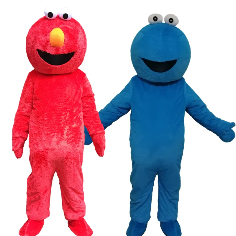 Funtoys Lange Bont Elmo Monster Koekje Mascotte Kostuum Volwassen Stripfiguur Outfit Pak Grootschalige Activiteiten Hilarisch Grappig