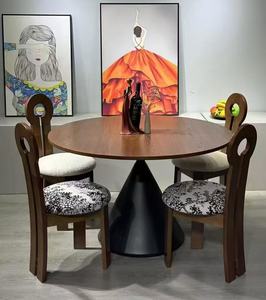 New Arrival Modern Round Wood Dining <b>Table</b> Set with 4 Mismatched Upholstered Chairs for Home Kitchen Dining Room - Product Image 2