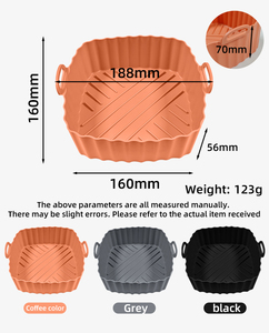 Revestimientos Cuadrados de Silicona para <span class=keywords><strong>Freidora</strong></span> de Aire - Revestimientos Reutilizables de 8 Pulgadas para <span class=keywords><strong>Freidora</strong></span> de Aire, Insertos para <span class=keywords><strong>Freidora</strong></span> de Aire para Hornos de 3 a 7 QT, <span class=keywords><strong>Accesorios</strong></span> para Microondas - Product Image 2