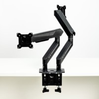 Supporto per Doppio Monitor con Rotazione a 360 Gradi, Montaggio Ergonomico a Morsetto C, Compatibile VESA 75x75mm 100x100mm, Braccio per Doppio Monitor da Scrivania