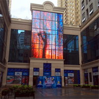 Filet de rideau Led Flexible mur vidéo fond de bâtiment extérieur écran d'affichage en maille transparente pliable pour la publicité
